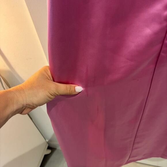 Jason Wu Fuchsia Satin Corset Midi Dress Medium - Picture 10 of 11